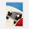 Galrie Stunning Vintage French Automobile Racing Poster with Classic Tricolour Design, Poster Only, A2 42 x 60cm (16 x 24inch)