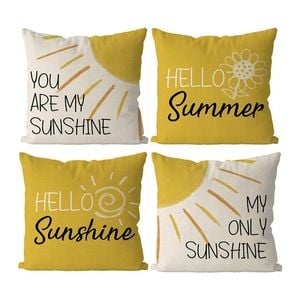 Catzon 4 Pcs Summer Decorative Throw Pillow Covers for Bedroom Living Room 40X40cm