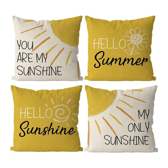 Catzon 4 Pcs Summer Decorative Throw Pillow Covers for Bedroom Living Room 40X40cm