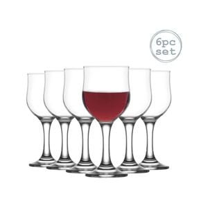 LAV Nevakar Stemmed Red Wine Tulip Glasses - 240ml - Pack of 6