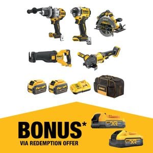 DeWALT 18V/54V XR 6.0Ah 5 Piece Mixed Voltage Combo Kit DCZ507T2-XE