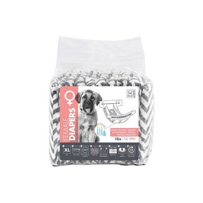 10pc M-Pets Female Dog/Puppy Pet Diapers Breathable XL w/ Witness Indicator