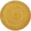 Handwoven Round Jute Rug-Spiral 6009-Natural/Gold-120x120cm