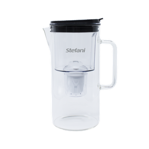 Stefani 2.5L Black Pureflow Glass Water Filter Jug