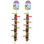 2PK Paws & Claws 39cm Parrot Flexible Swing Wooden Toy