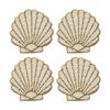 4pc Porto Nautilus Set Beaded Coasters Glass Seashell Design Multicolour
