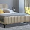 Istyle Modern Classic Alissa Double Fabric Bed Frame White Oak with Black Legs