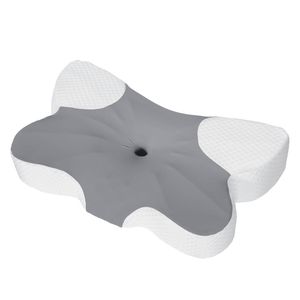 DreamZ Memory Foam Pillow Butterfly Contour Neck Support Side Sleepers Grey