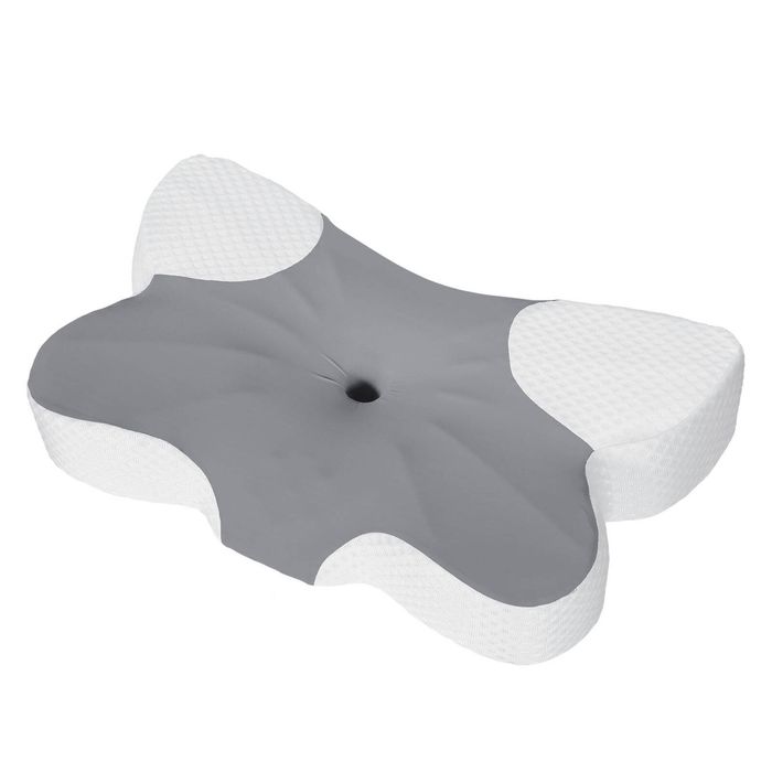 DreamZ Memory Foam Pillow Butterfly Contour Neck Support Side Sleepers Grey