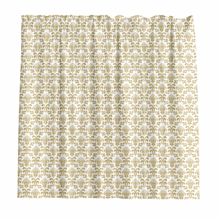Barelli 180 x 180cm Fleur-De-Lis Gold Metallic Peva Shower Curtain