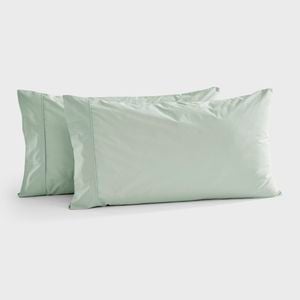 Dreamaker 300tc Cotton Percale King Pillowcase Sage Twin Pack