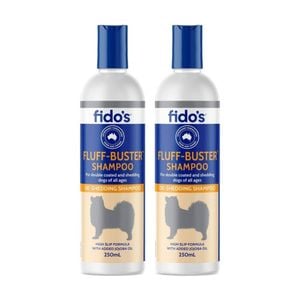 2PK Fidos Pet Dog Grooming Washing Care Shampoo Fluff Buster 250ml