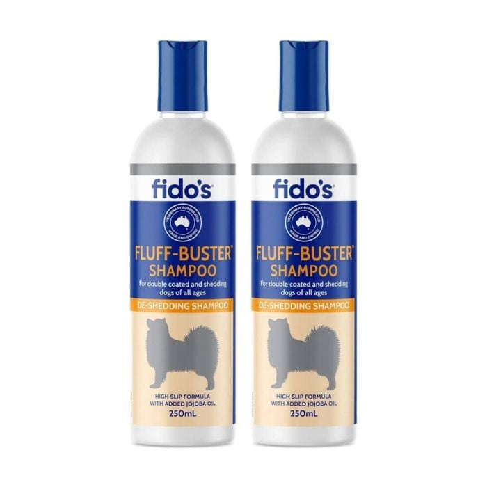 2PK Fidos Pet Dog Grooming Washing Care Shampoo Fluff Buster 250ml
