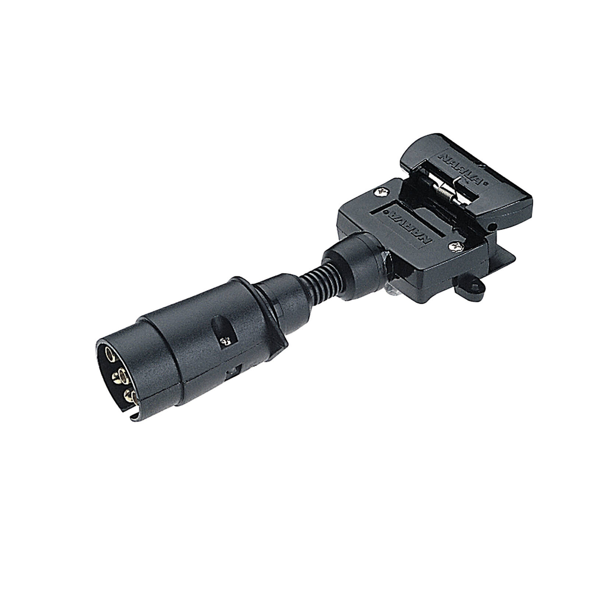 Narva 7 Pin Large Round Socket On Car To 7 Pin Flat Plug On Trailer ...