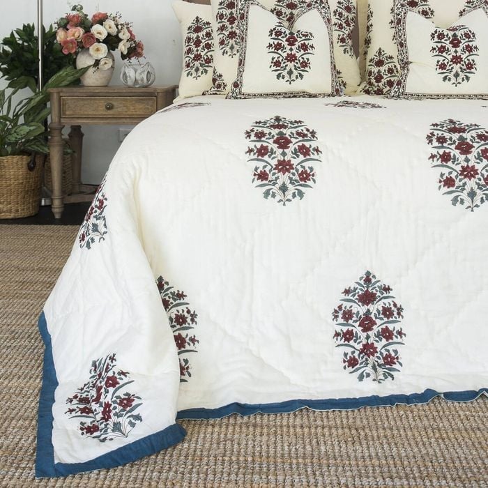 Gulbahar Bedspread Coverlet Summer Light Quilt Ruby Queen 210 Cm X 210 Cm