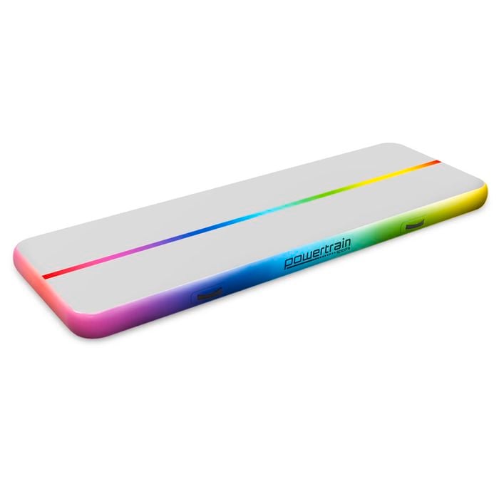 4m Airtrack Tumbling Mat Gymnastics Exercise 20cm Air Track - Rainbow
