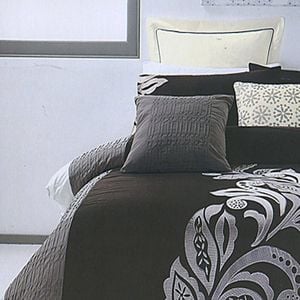 Pierre Black Grey Quilt Cover Set Queen