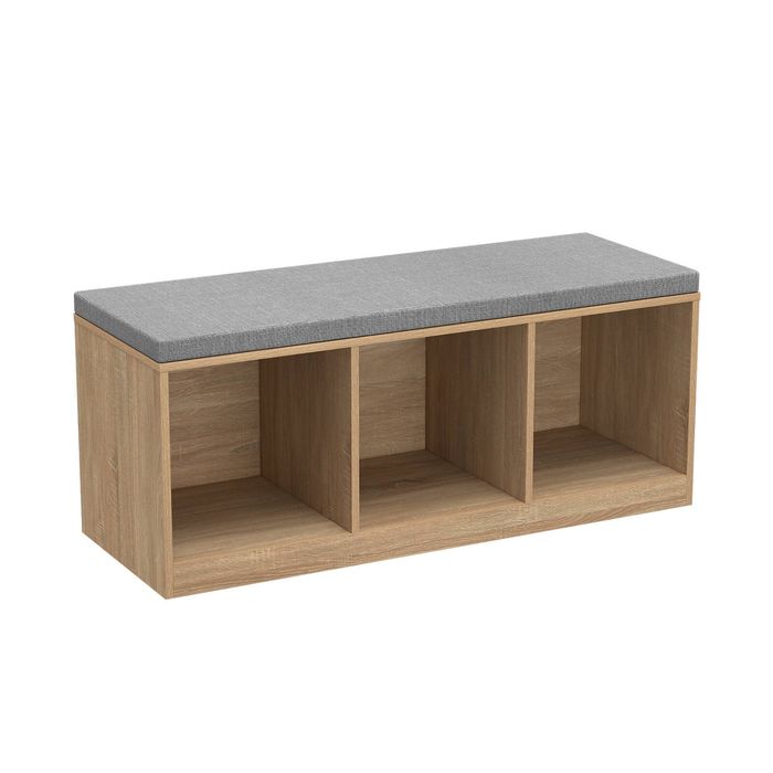 Flexi Storage Clever Cube 1058 x 451 x 390mm Oak 1x3 Cube Bench With Cushion