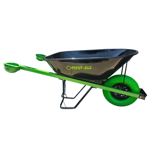 Pivot All 100L Standard Duty Wheelbarrow 762 x 1575 x 635mm Black and Green