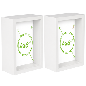 Nicola Spring 3d Deep Box Photo Frames - 4 X 6" - Pack Of 2