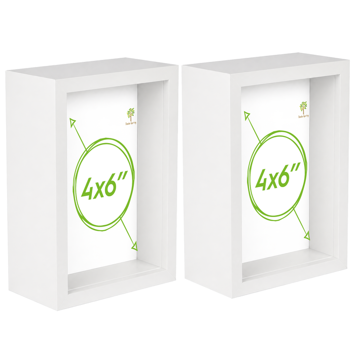 Nicola Spring 3d Deep Box Photo Frames - 4 X 6" - Pack Of 2