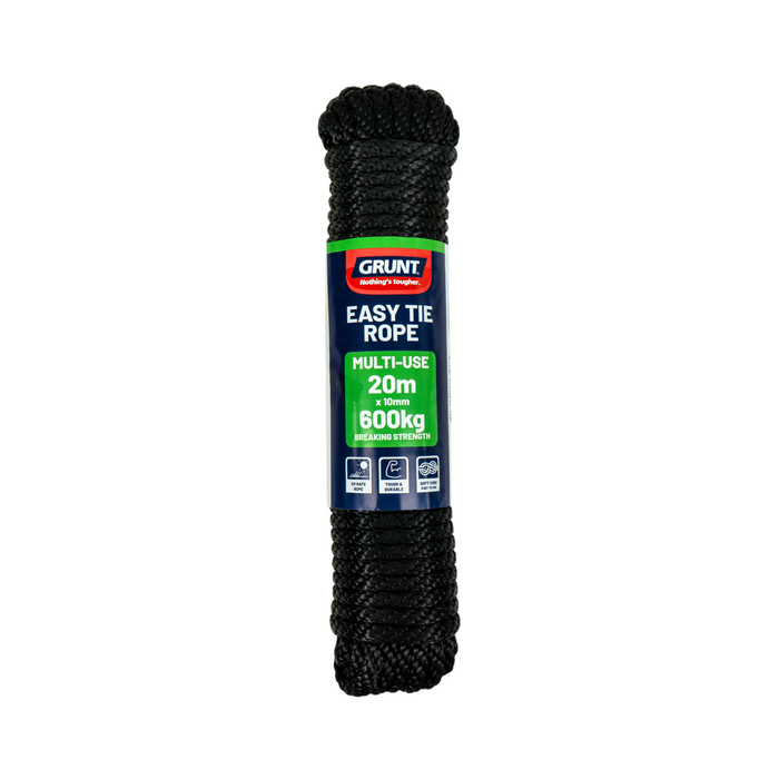 GRUNT 10mm x 20m Black Easy Tie Rope