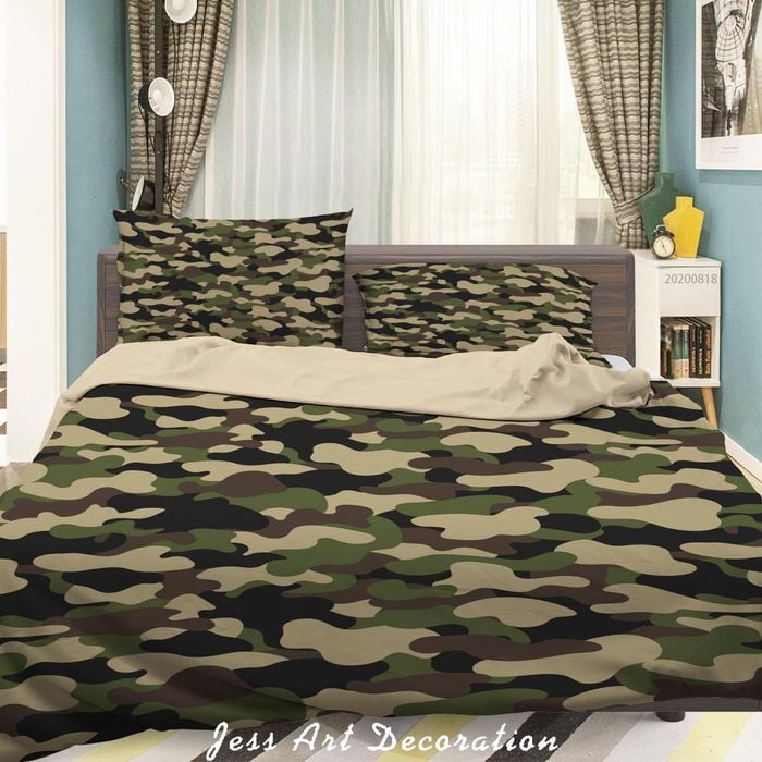 3D Vintage Camouflage Pattern Quilt Cover Set Bedding Set Duvet Cover Pillowcases LXL 11