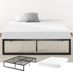 Zinus Bed Frame Mattress Queen Size Bundle Set - Green Tea 7 Zone Memory Foam Mattress With Quick Lock Metal Bed Base