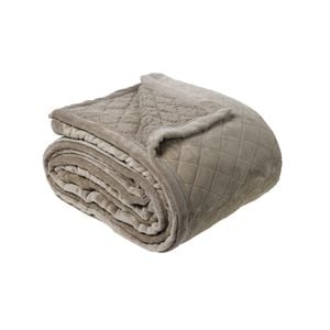 Mansfield 480gsm Sherpa Blanket Silver Grey - Single/Double Bed