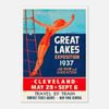 Galrie 1937 Cleveland Great Lakes Exposition Vintage Travel Poster Artwork, Poster Only, A1 60 x 84cm (23 x 33inch)