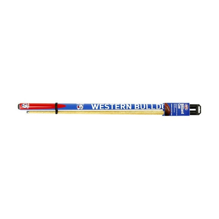AFL 2-Piece Cue Western Bulldogs Ash Shaft 10mm Elkmaster Tip Billiards/Pool