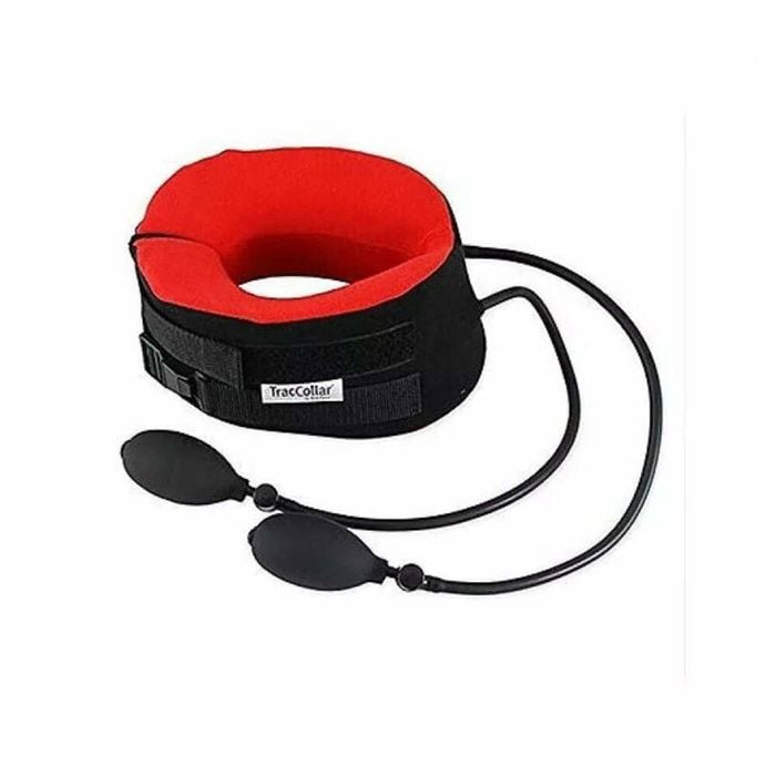 Traccollar Neck Traction Inflatable Neck Muscles Spinal Discs Stretching Relax - Small/medium (red)