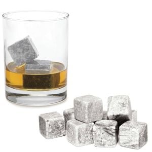 Whiskey Stones Ice Melts - 9 Reusable Natural Marble Rocks Cubes