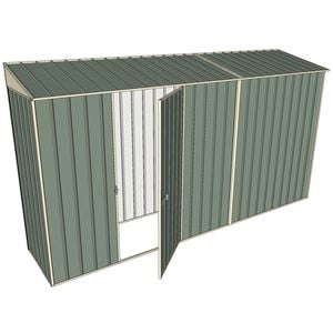 Build-a-Shed 0.8 x 3.7 x 2m Skillion Single Hinged Side Door Shed - Green