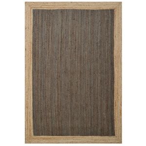 Handwoven Border Jute Rug-1147-Natural/Heena-110x160cm
