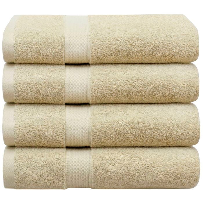 LINENOVA 4PCS 100% Cotton Extra Large Soft Bath Towels Sheets Set - Sand