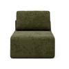 Ufurniture Single Cloud Sofa Boneless Sectional Floor Couch with Deep Seat Fluffy Comfy Modular Armless Chair Green