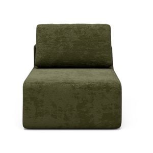 Ufurniture Single Cloud Sofa Boneless Sectional Floor Couch with Deep Seat Fluffy Comfy Modular Armless Chair Green