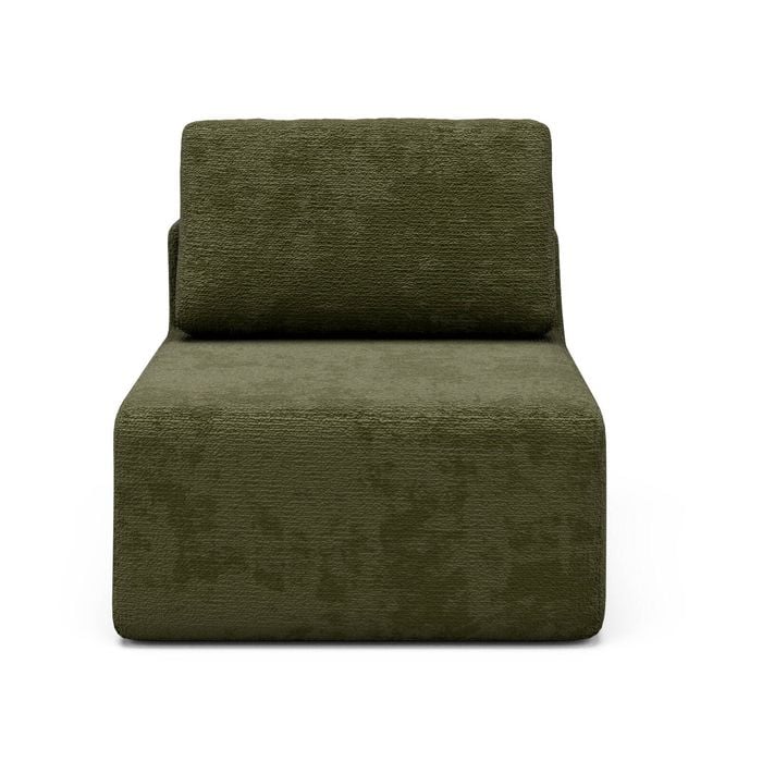 Ufurniture Single Cloud Sofa Boneless Sectional Floor Couch with Deep Seat Fluffy Comfy Modular Armless Chair Green