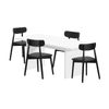 Oikiture 1.8m Dining Table and Chairs Wooden Furniture Set of 5 Black