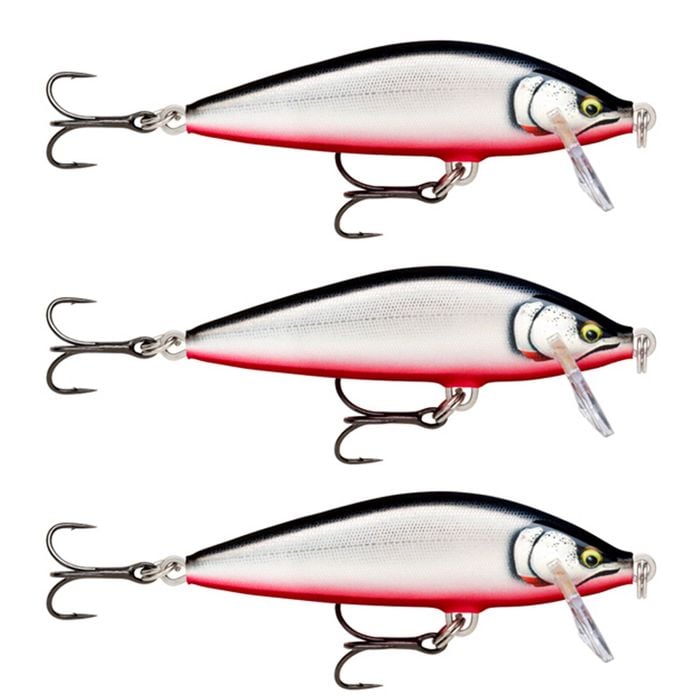 3x Rapala 7.5cm Countdown Sink Hardbody Balsa Fishing Lures - Gilded Red Belly