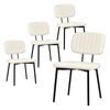 Advwin Set of 4 Dining Chairs Padded Seat PU Leather Upholstered White