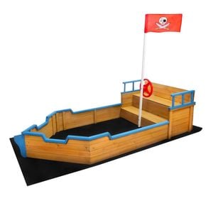 Tubby Wooden Boat Sand Pit Kids Sandpit Outdoor Play Sandbox With Storage