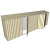 Build-a-Shed 0.8 x 6 x 2m Skillion Shed with Single and Double Hinged Side Doors - Cream