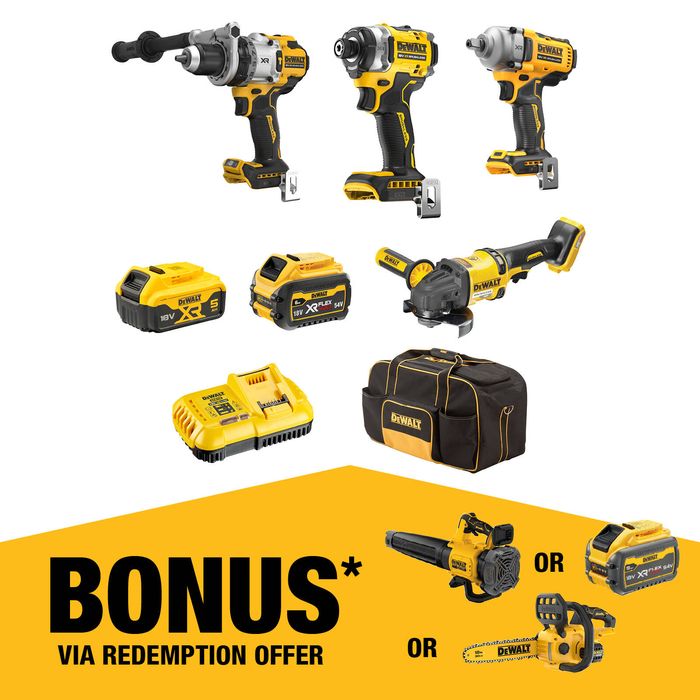 DeWALT 18V/54V XR Mixed Voltage 4 Piece Combo Kit - 5.0Ah/6.0Ah DCZ407P1T1-XE