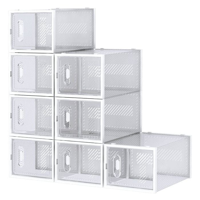 Ufurniture 12PCS Large Plastic Shoe Boxes Aromatic Stackable