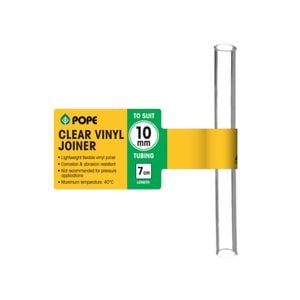 Pope 10mm x 7cm Clear Vinyl Tubing Joiner