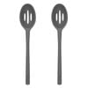 2PK Tovolo Flex-Core All Silicone Slotted Deep Spoon Cooking Utensil - Charcoal