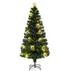 Costway 1.8M Optical Fiber Christmas Tree w/Star String Lights Pre-Lit Artificial Xmas Party Tree