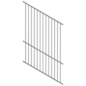 ProtectorAl 1201-2400W x 1200H Palladium Silver Flat Top Square Picket Pool Fence Panel Raked 16-30º